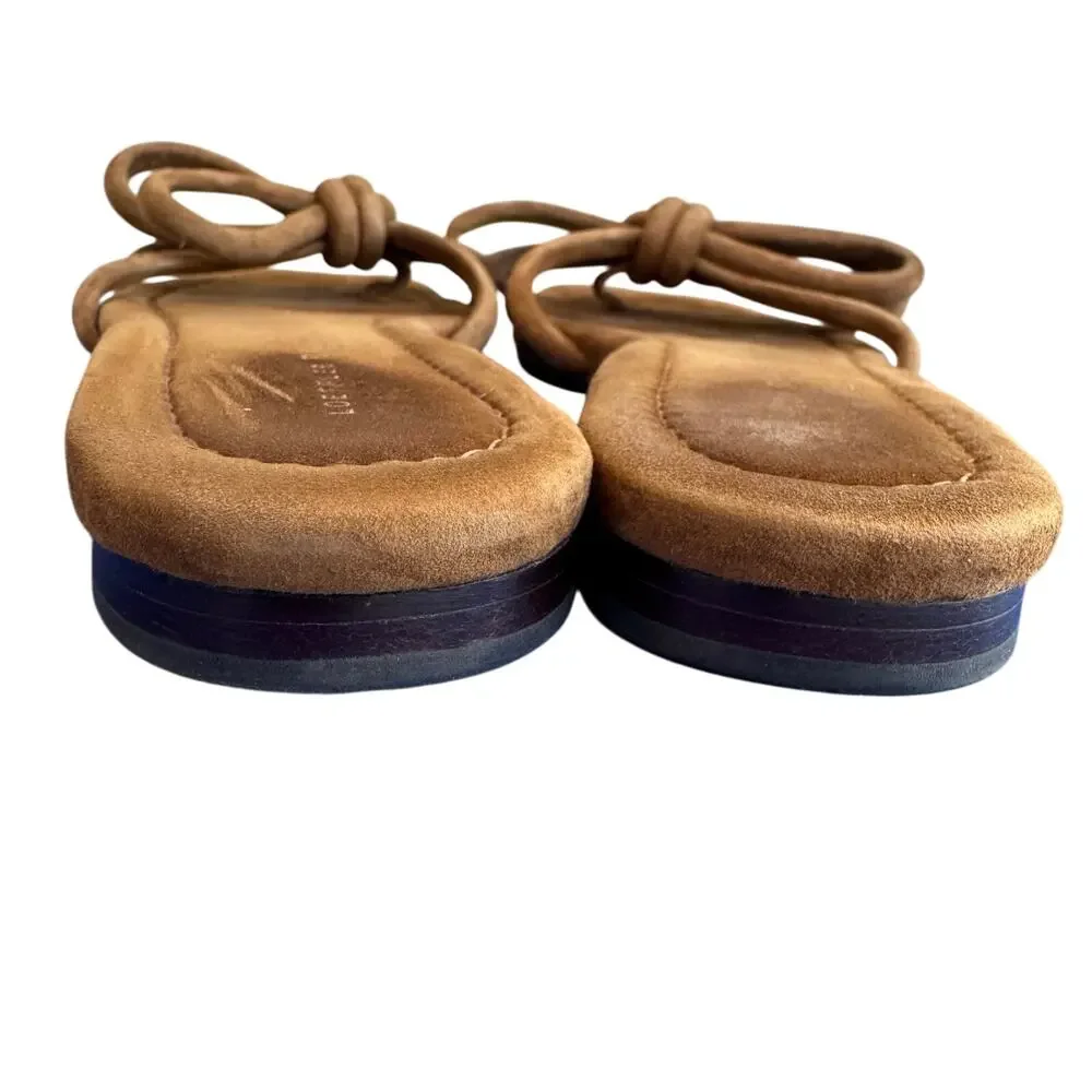 Loeffler Randall Hadley Brown Suede Leather Bow Flat Sandals size 9 - Picture 5 of 10